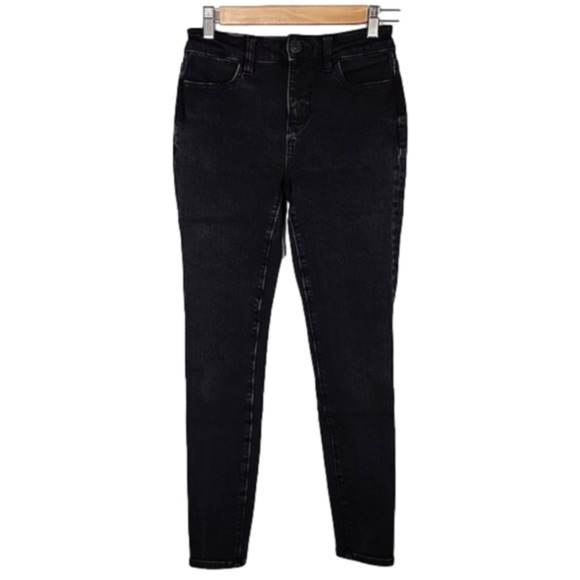 American Eagle Womens The Dream Jean Hi-Rise Jegging Black Denim Size 0 Short - Picture 1 of 15